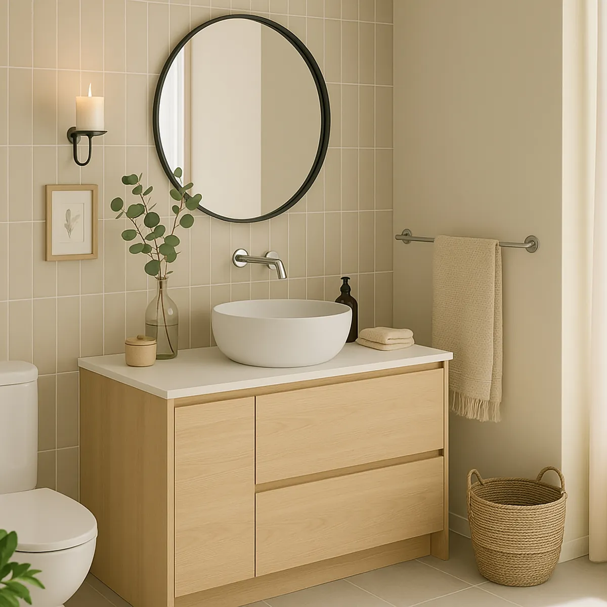 ROCA - Lavamanos Sobrepuesto Forma Redonda Porcelana 35x13x35 cm Perla