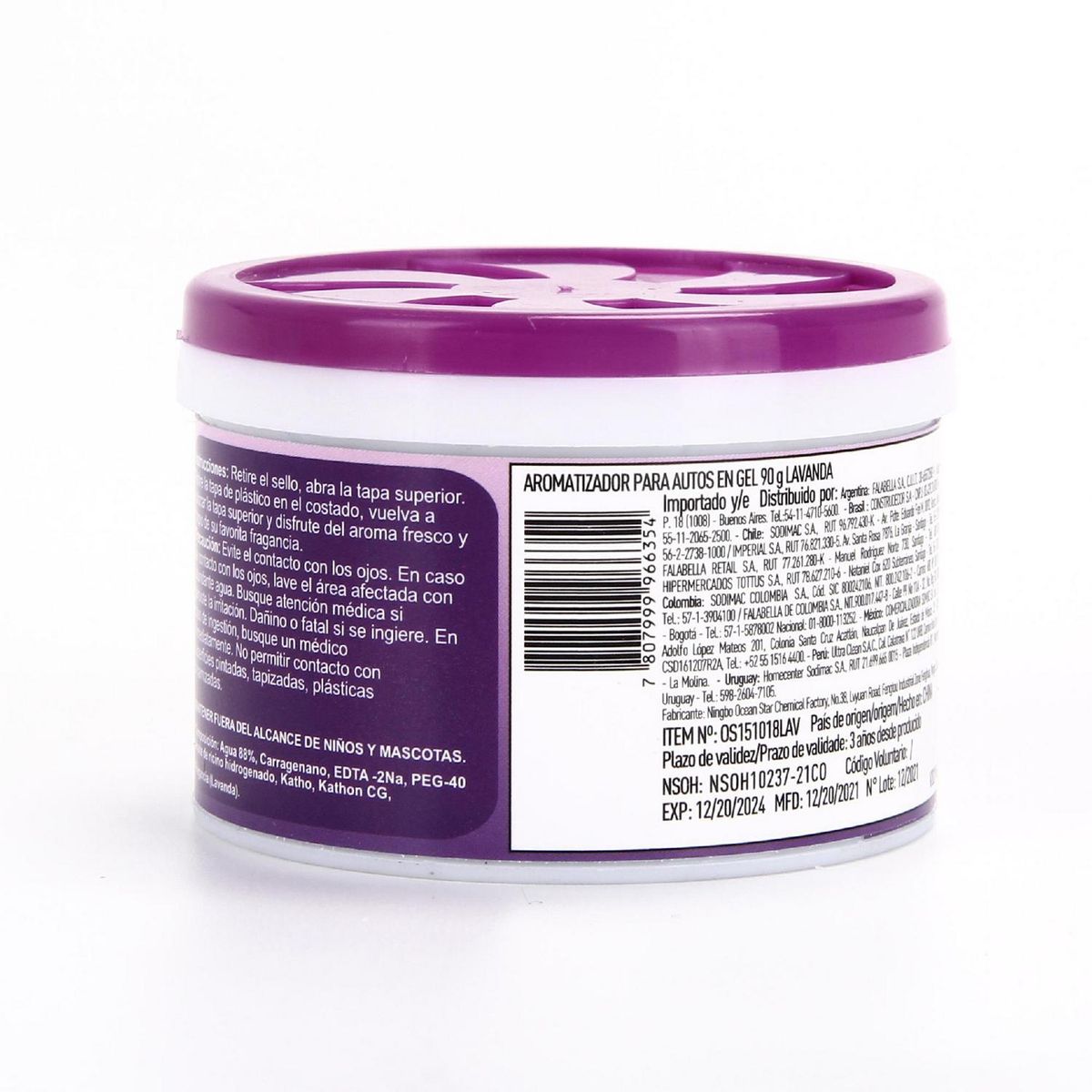 AUTOSTYLE - Aromatizante Auto Autostyle Lavanda Larga Duración 90g