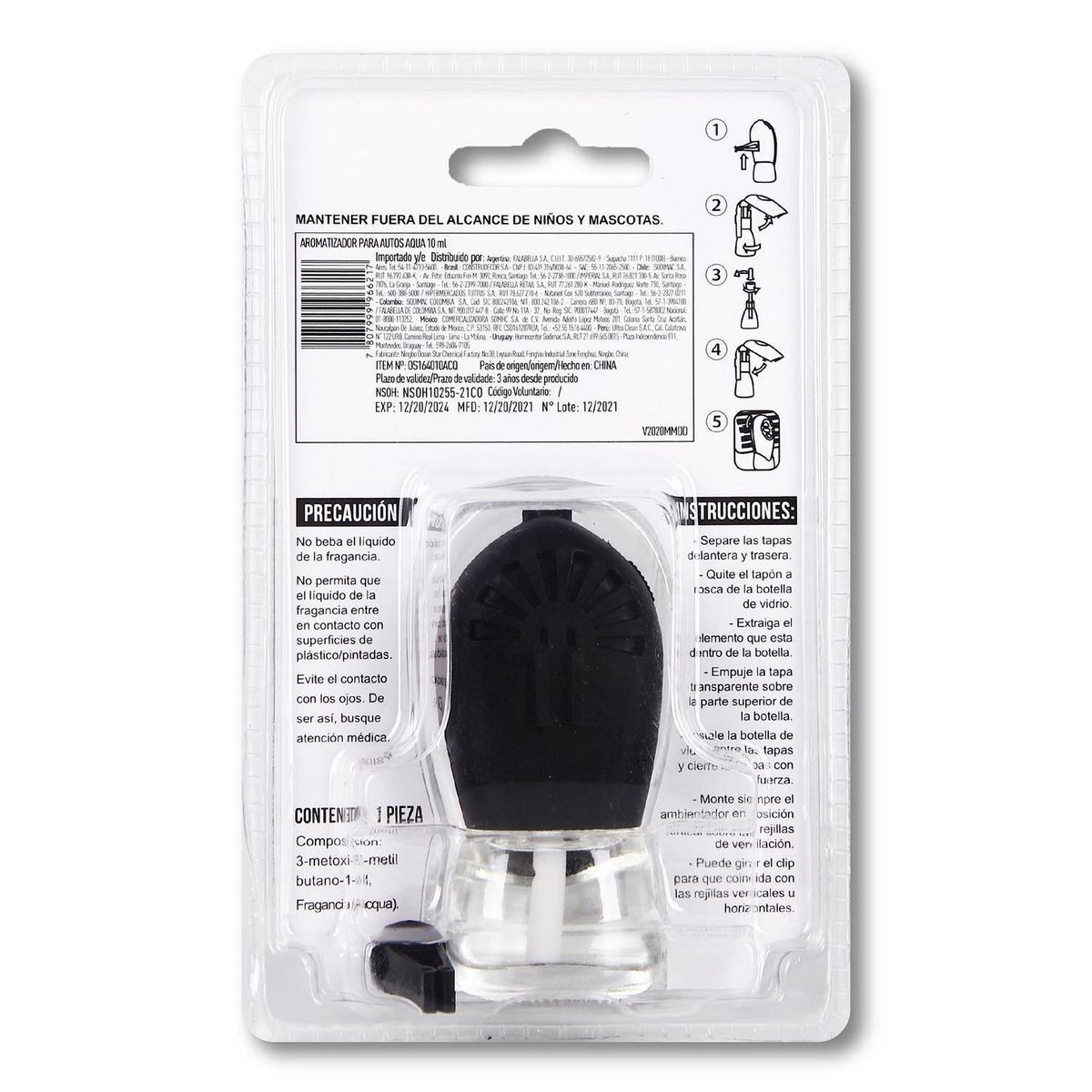 AUTOSTYLE - Aromatizante Auto Autostyle Aqua 10 ml Frescura Duradera