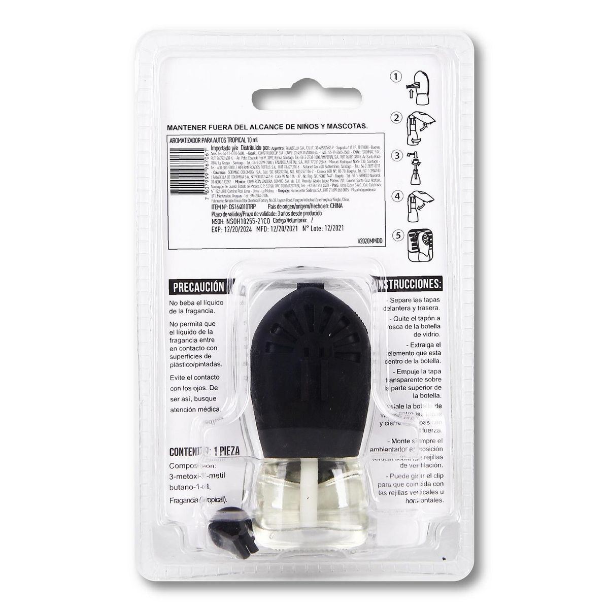 AUTOSTYLE - Aromatizante Auto Autostyle Tropical 10 ml Larga Duración