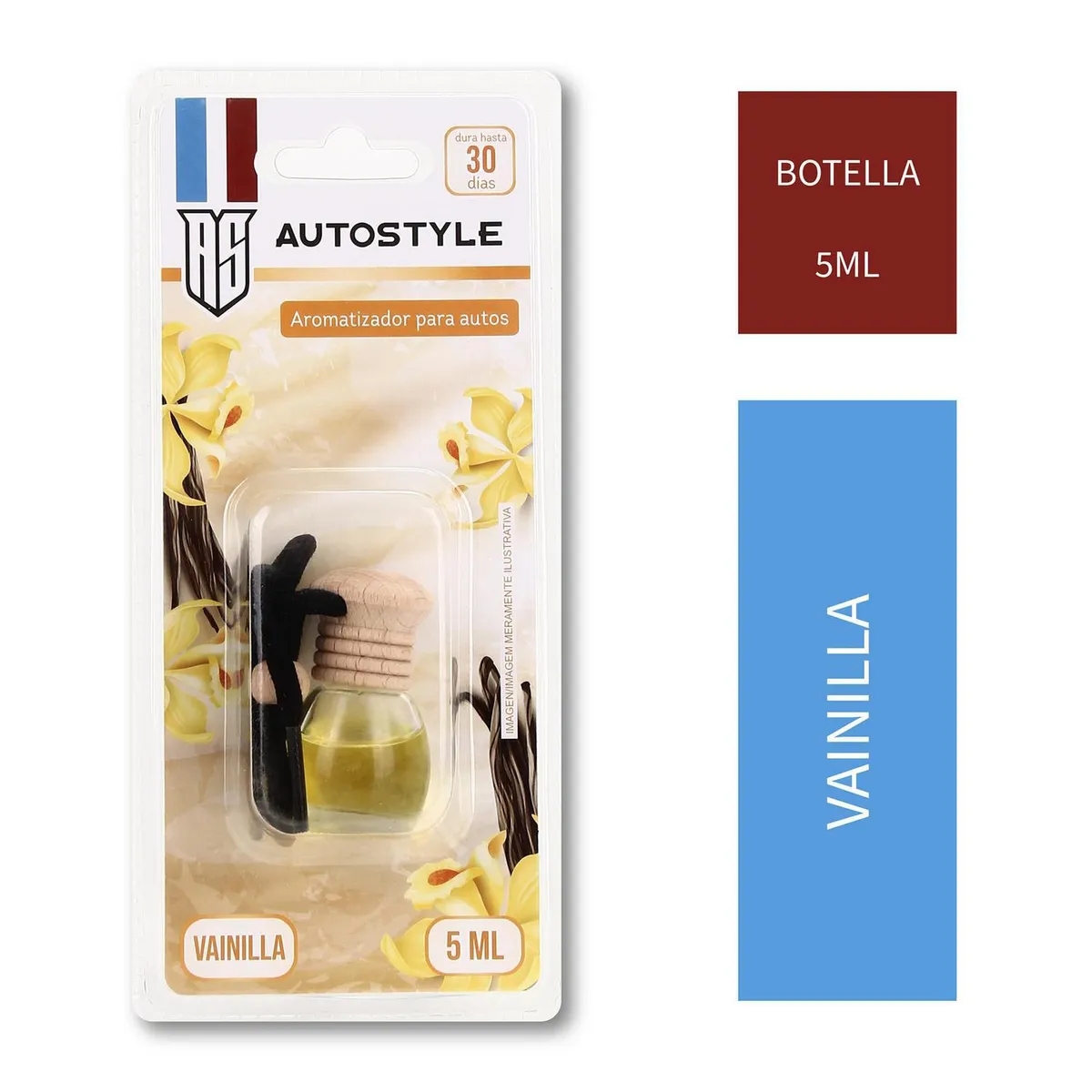 AUTOSTYLE - Aromatizante Auto Autostyle Vainilla Larga Duración 5ml