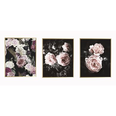 Set 3 cuadros flores 40x50 cm