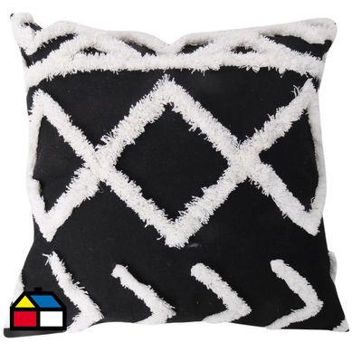 Cojn focal boho negro geo 45x45 cm.