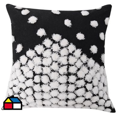 Cojn focal boho negro 45x45 cm