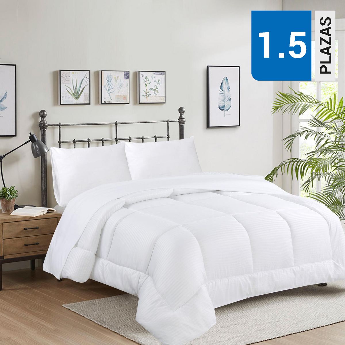 HOMY - Plumón Blanco + Sábana 144 Hilos