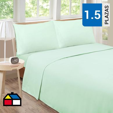Sbana microfibra Eco menta 1,5 plazas