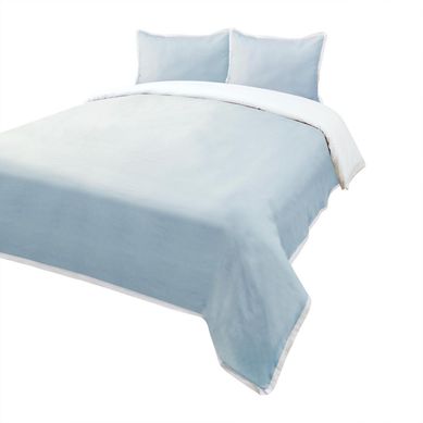 Funda plumn lino bord celeste sper king