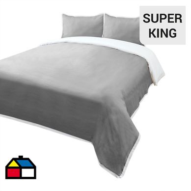 Funda plumn lino bord gris sper king