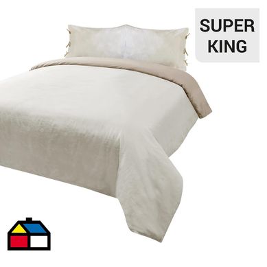 Funda plumn lino beige sper king