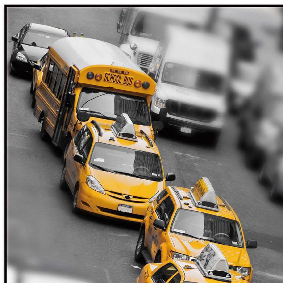 HOMY - Cuadro acrílico taxi 1 50x70 cm