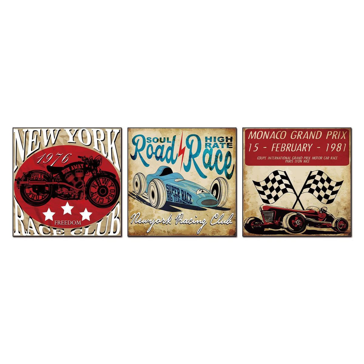 HOMY - Set de 3 cuadros acrílico 4 40x40 cm