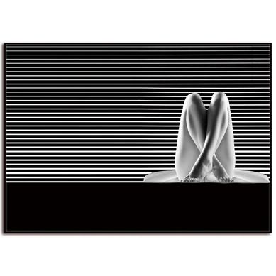 Cuadro acrlico blanco/negro 1 50x70 cm