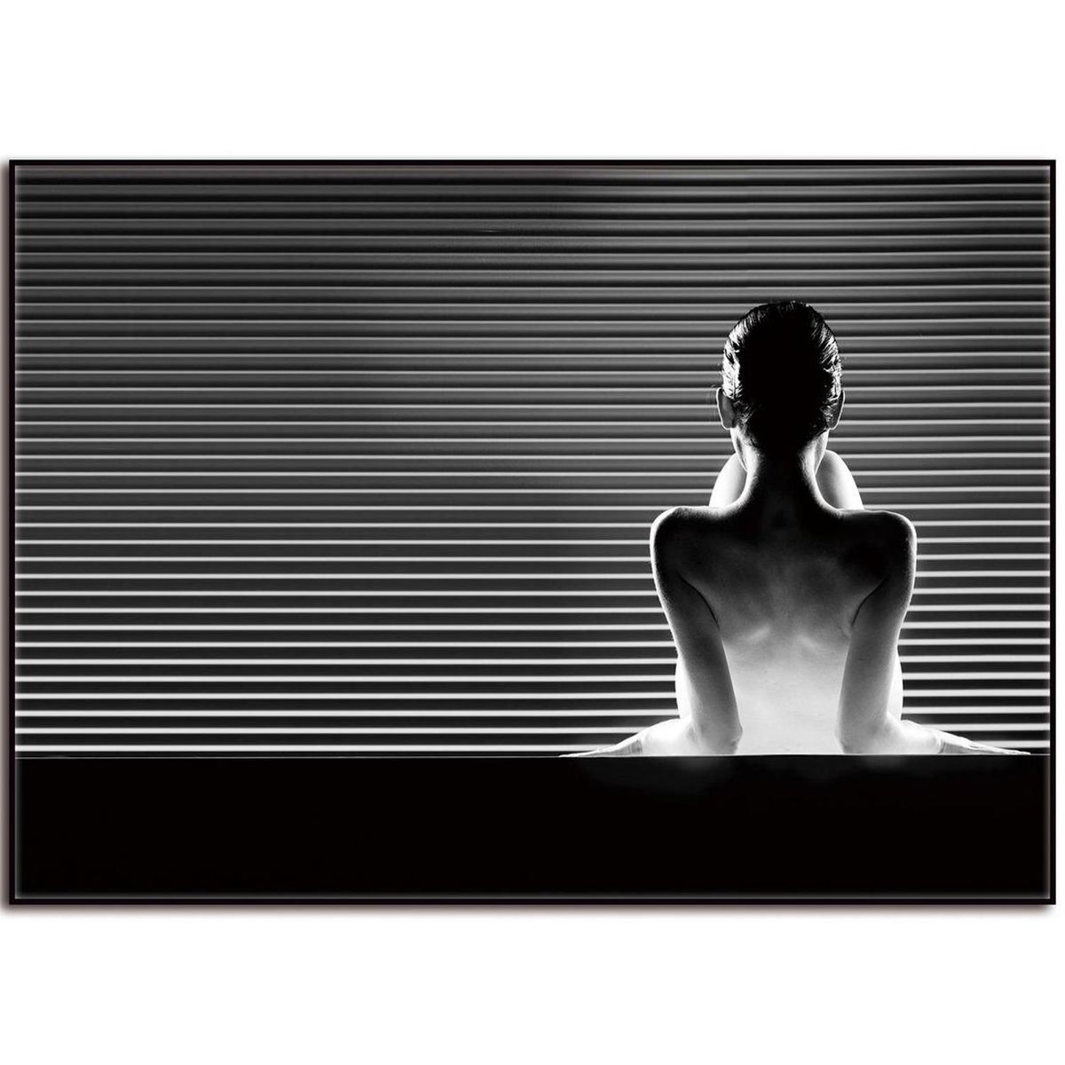 HOMY - Cuadro acrílico blanco/negro 2 50x70 cm