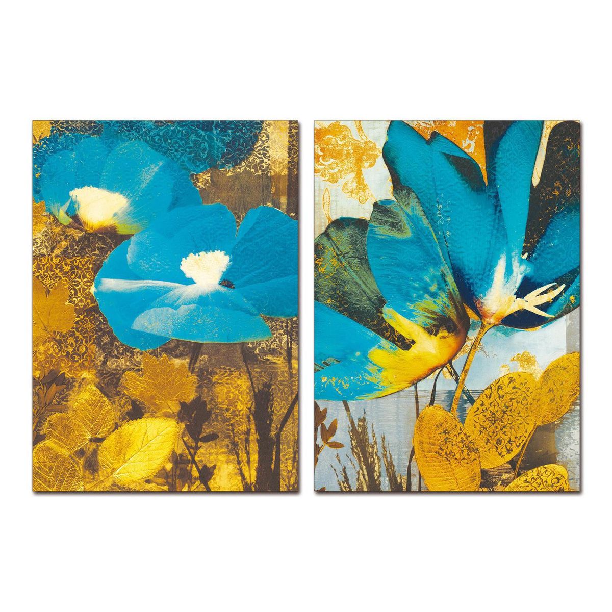 HOMY - Set 2 Cuadros Decorativos Flores 50x70 cm