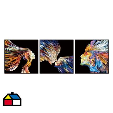 Set de 3 cuadros acrlico1 40x40 cm