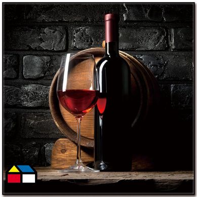 Cuadro acrlico vino 1 50x50 cm