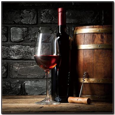 Cuadro acrlico vino 2 50x50 cm