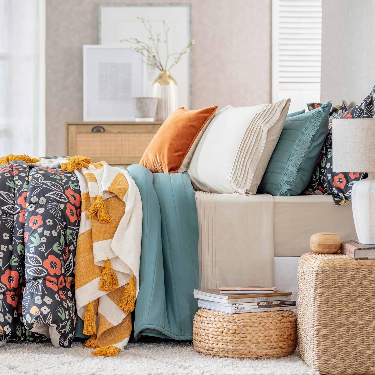 HOMY - Manta Líneas Mostaza 130X150 cm