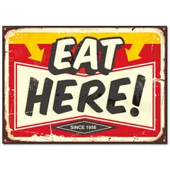 HOMY - Cuadro acrílico eat here 50x70 cm