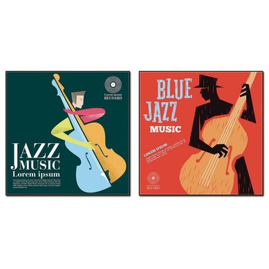 Set de 2 cuadros acrlico jazz 40x40 cm