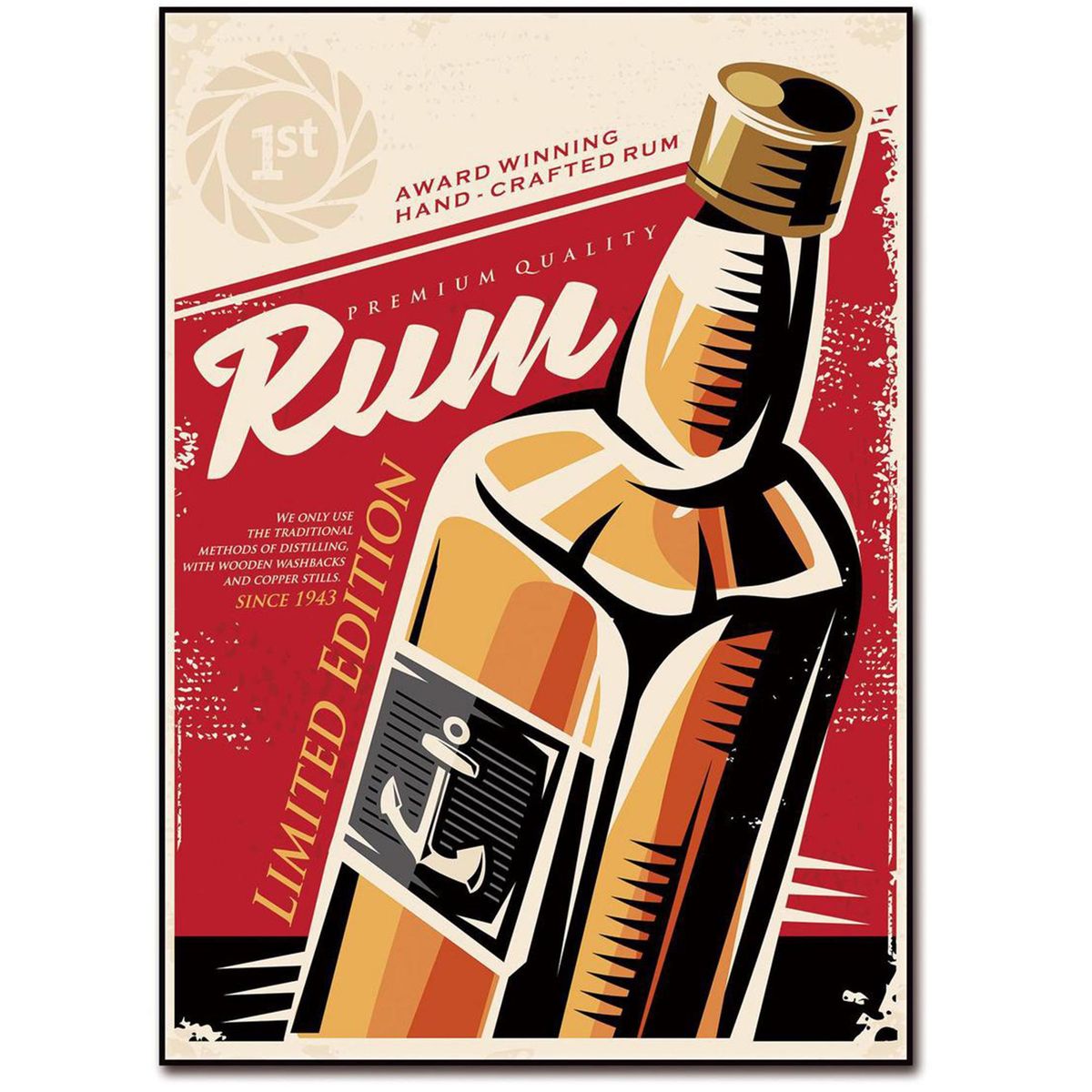 HOMY - Cuadro acrílico ron 50x70 cm