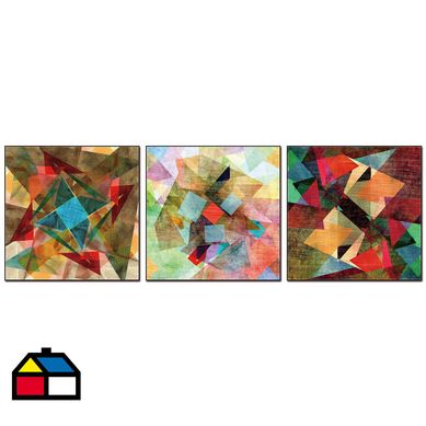 Set de 3 cuadros acrlico cub 1 40x40 cm