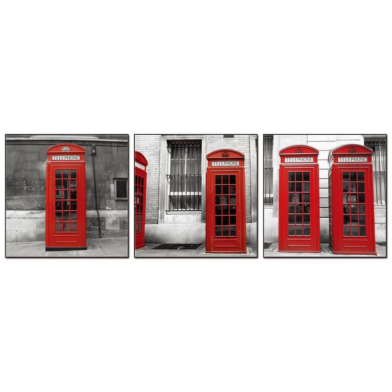 HOMY - Set de 3 cuadros acrílico London 50x50 cm
