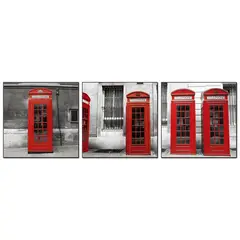 HOMY - Set de 3 cuadros acrílico London 50x50 cm