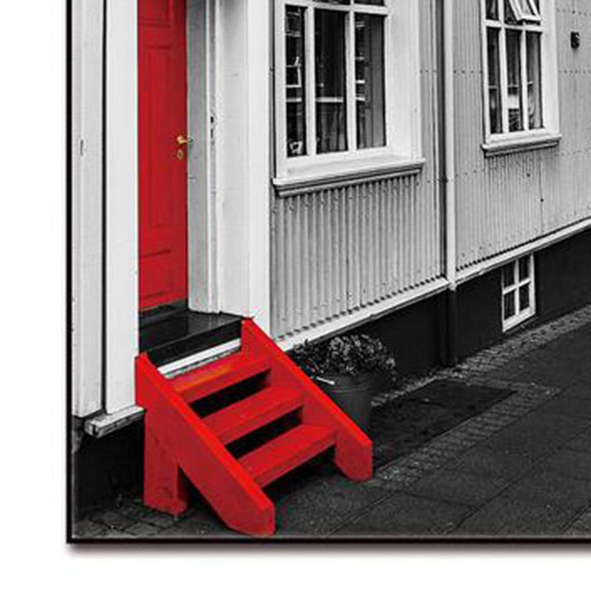 HOMY - Set de 3 cuadros acrílico rojo 50x70 cm