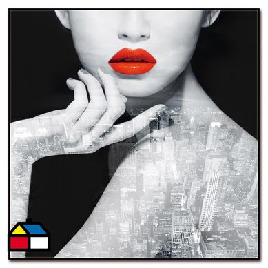 Cuadro acrlico lips 50x50 cm