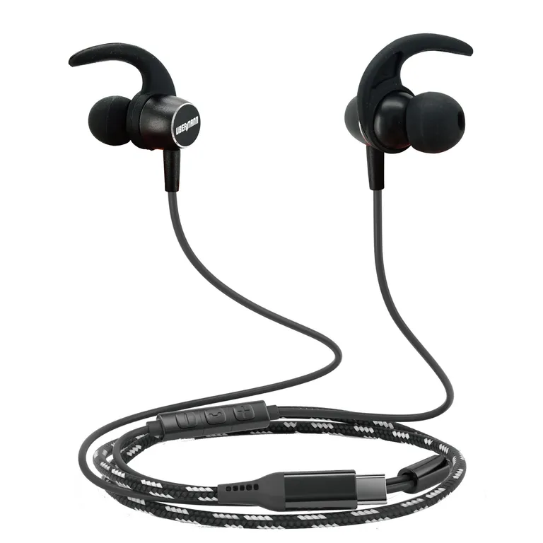 Audífonos alámbricos Tipo C hecho con Kevlar 1.2 mts IP20