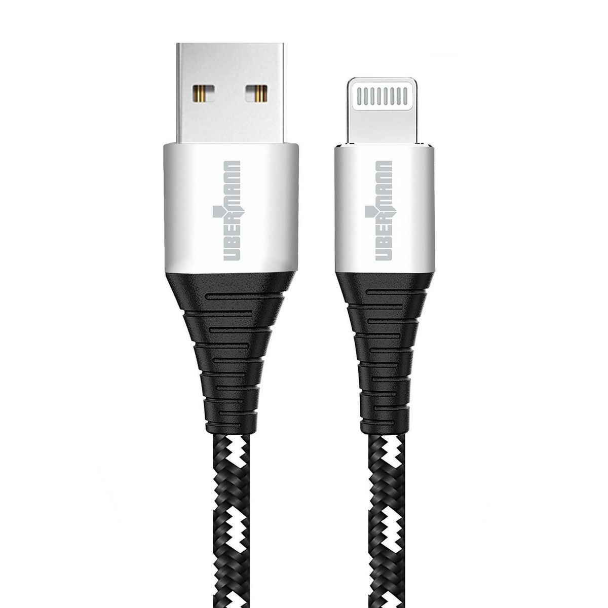 UBERMANN - Cable carga rápida USB a Lightning hecho con Kevlar 2 mts