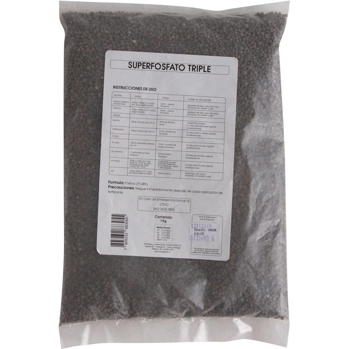 ERGO - Fertilizante para plantas superfosfato triple 1 kg bolsa