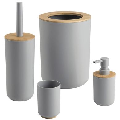 Set de 4 accesorios de bao mix gris