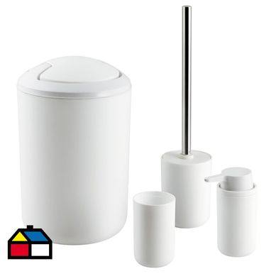 Set de 4 accesorios de bao mix blanco
