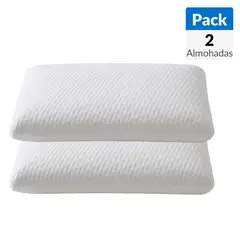 JUST HOME COLLECTION - Pack de 2 Almohadas Memory de Poliéster para Dormir 40x65 cm