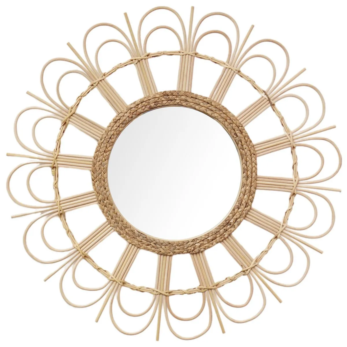 HOMY - Espejo redondo natural swirl 80 cm