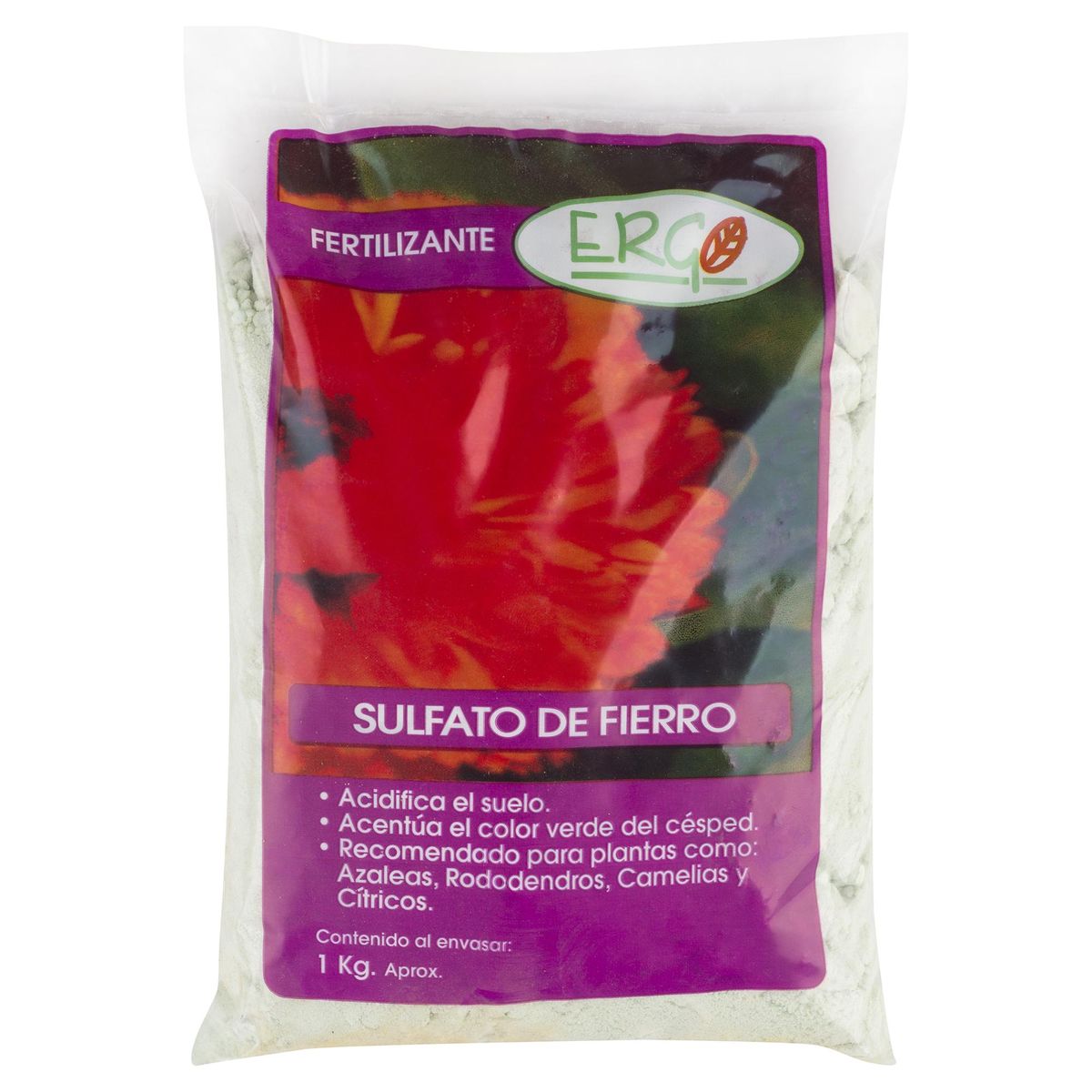 ERGO - Fertilizante para plantas sulfato de fierro 1 kg bolsa