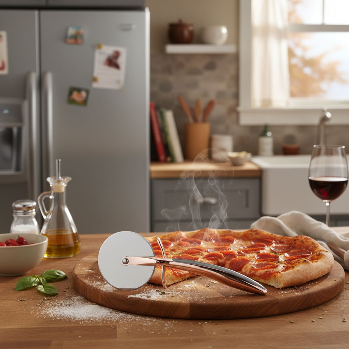 JUST HOME COLLECTION - Cortador pizza azulcobre