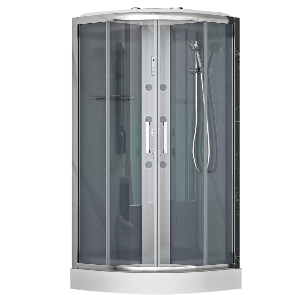 SENSI DACQUA - Cabina curva 6mm 90x90x217cm Grey Silver