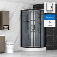 Cabina Curva 6mm 90x90x217cm Black Mate