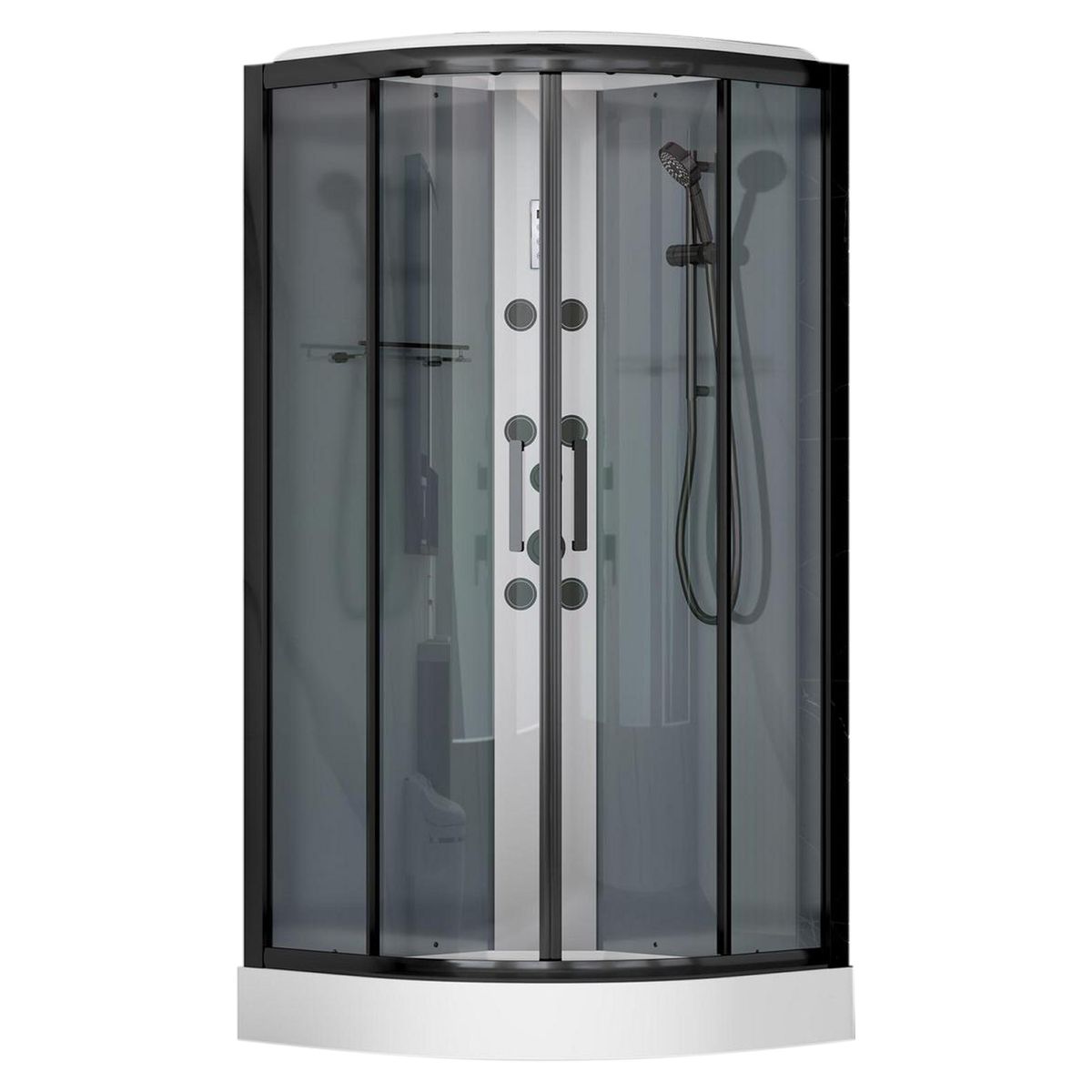 SENSI DACQUA - Cabina Curva 6mm 90x90x217cm Black Mate