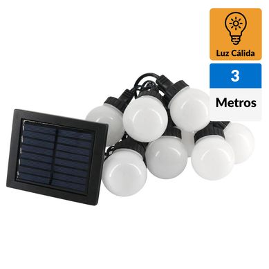 Guirnalda solar bola blanca