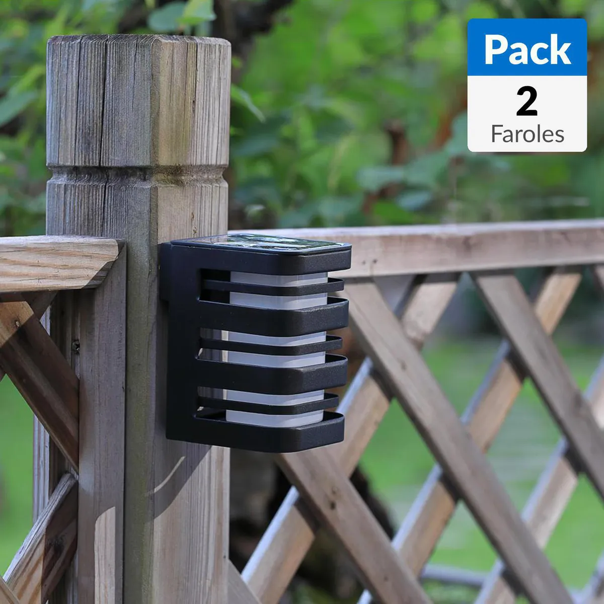 JUST HOME COLLECTION - Pack 2 Faroles de Muro Solar 0,42 W IP44 Luz Cálida