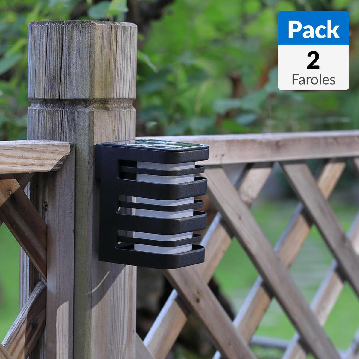 JUST HOME COLLECTION - Pack 2 Faroles de Muro Solar 0,42 W IP44 Luz Cálida