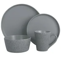 Juego de Loza 16 Piezas Cerámica Mármol Gris