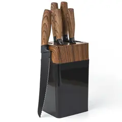 JUST HOME COLLECTION - Set 6 piezas cuchillos + taco madera