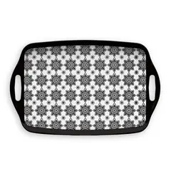 JUST HOME COLLECTION - Bandeja Melamina Rectangular 31x48.3 cm Negro/Blanco