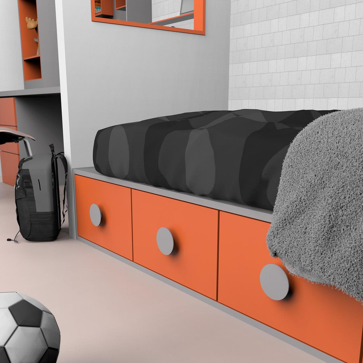 FIXSER - Pomo abs gris 100 mm