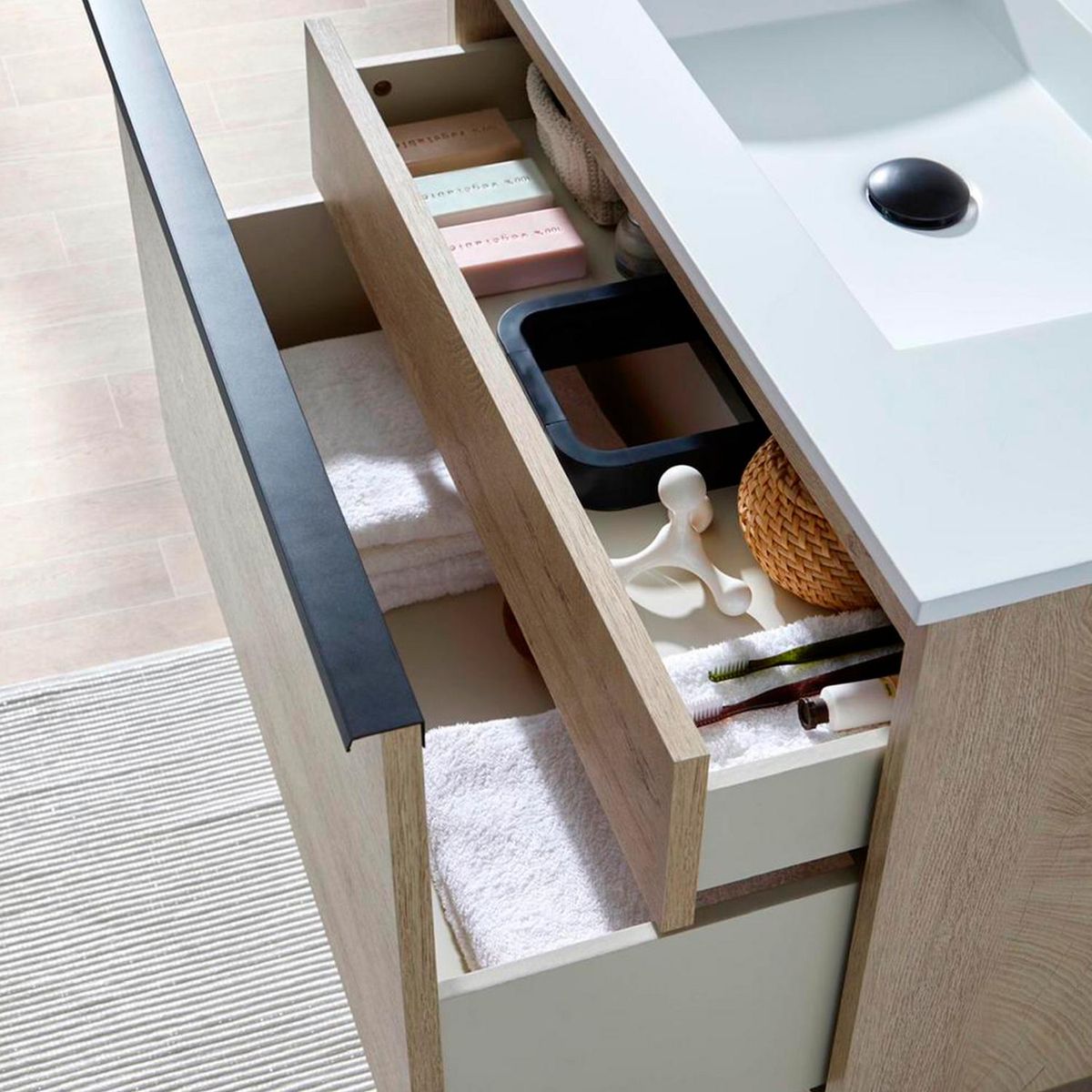 FIXSER - Perfil aluminio148/128 mm negro mate